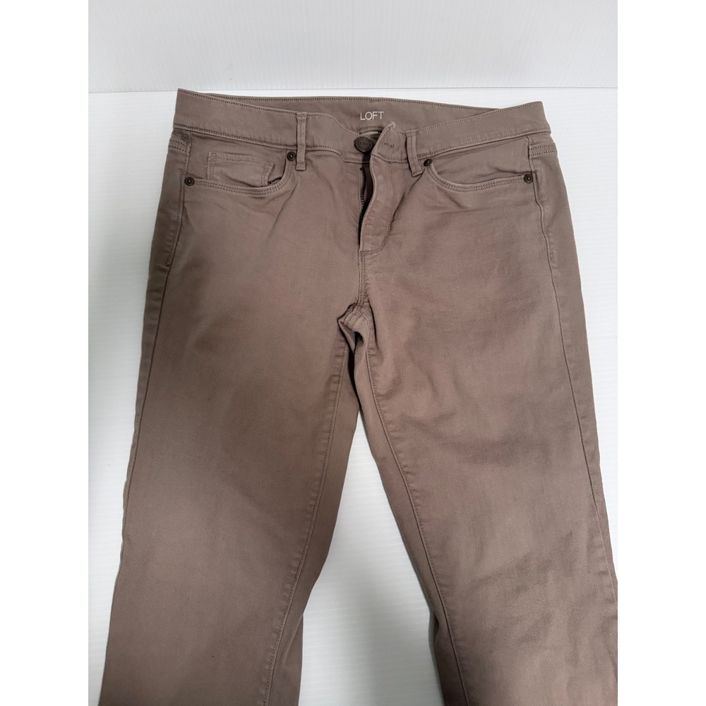 Loft Modern Skinny Pants Womens 6 Taupe Brown Stretch Mid Rise Chino Trousers